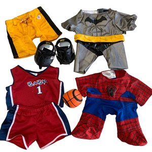Build-A-Bear Workshop Bundle of Outfits: Spider-Man Suit, Batman & Sports